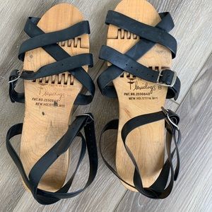 Flexiclogs 1950s Vintage Rare Black Sandals Size 8